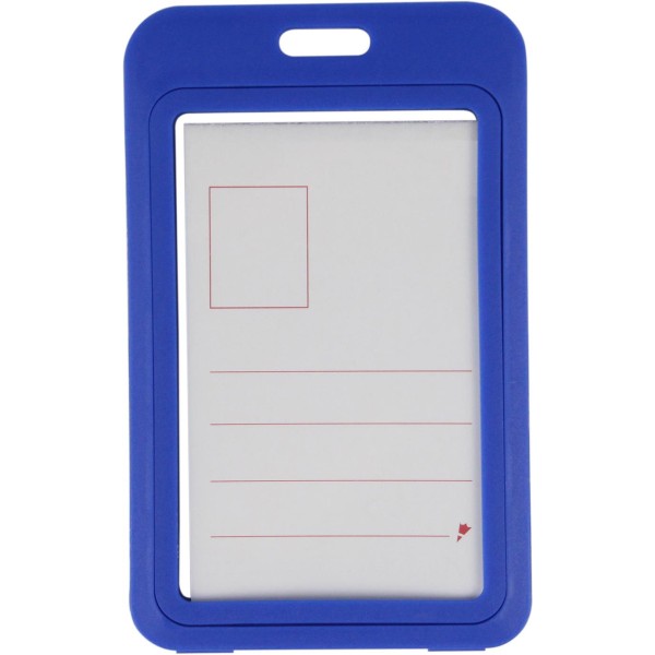 Бейдж Axent вертикальний 50х84 мм, РР, синій (5) 4530-07