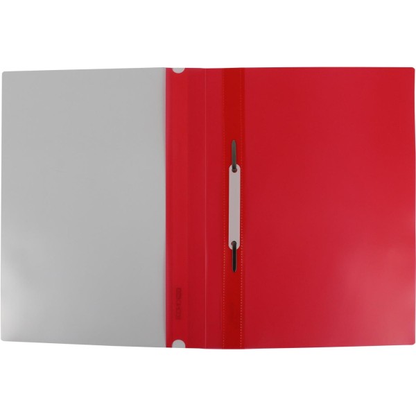 Папка-швидкозшивач Economix А4 без перфорації глянцева прозорий верх червона (10) E31511-03