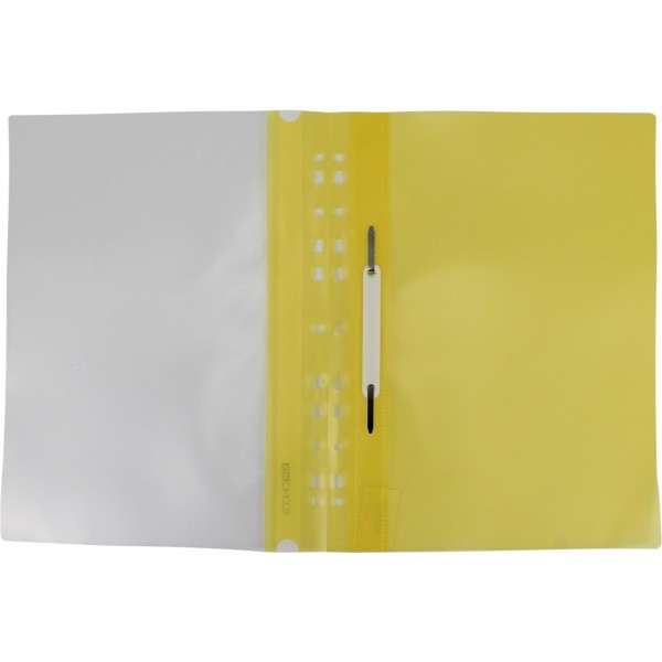 Папка-швидкозшивач Economix А4 з перфорацією глянцева прозорий верх жовта (10) (300) E31510-05 