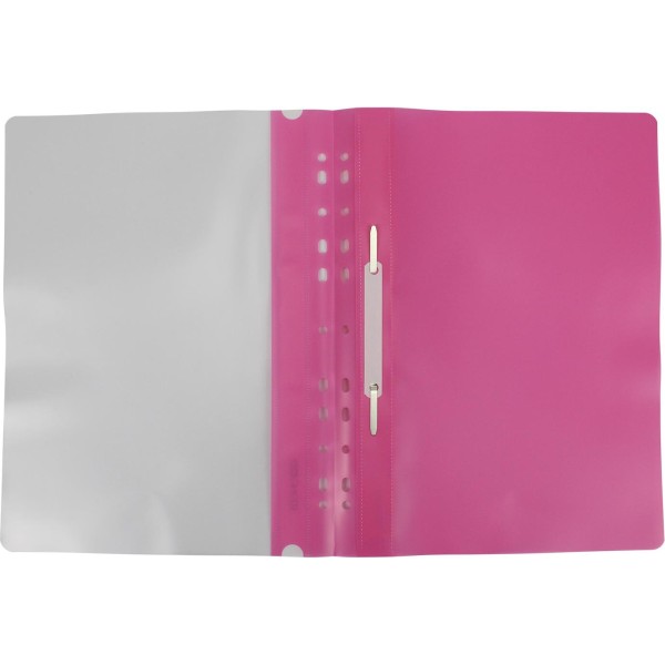 Папка-швидкозшивач Economix А4 з перфорацією глянцева прозорий верх рожева (10) (300) E31510-09 
