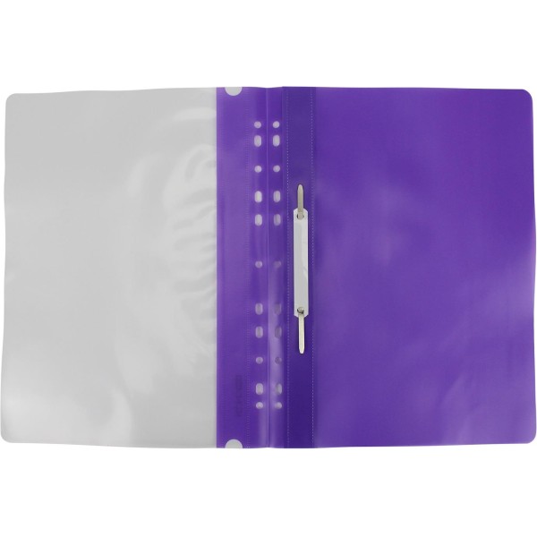 Папка-швидкозшивач Economix А4 з перфорацією глянцева прозорий верх фіолетова (10) (300) E31510-12 
