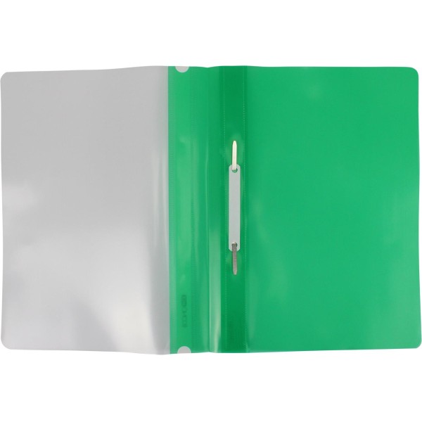 Папка-швидкозшивач Economix А4 без перфорації глянцева прозорий верх зелена (10) (300) E31511-04