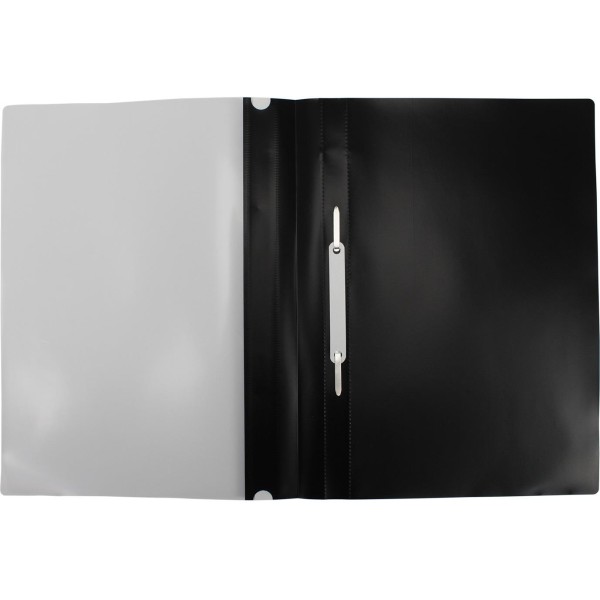 Папка-швидкозшивач Economix А4 без перфорації глянцева прозорий верх чорна (10) (300) E31511-01 