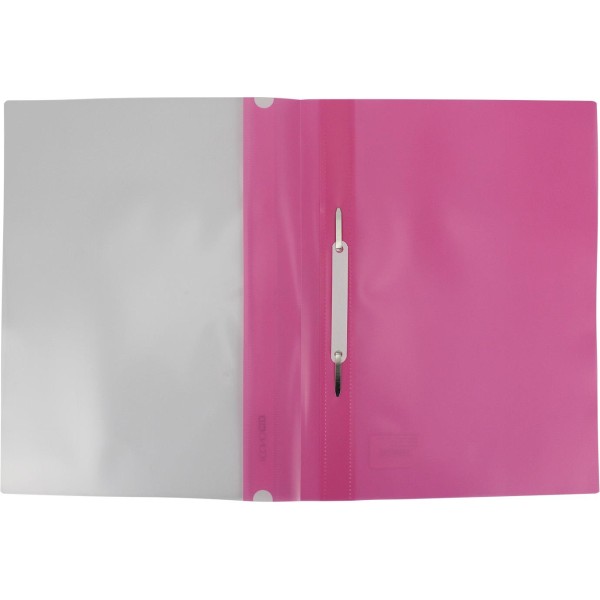 Папка-швидкозшивач Economix А4 без перфорації глянцева прозорий верх рожева (10) (300) E31511-09