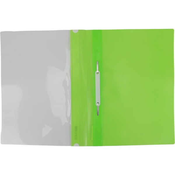 Папка-швидкозшивач Economix А4 без перфорації глянцева прозорий верх салатова (10) E31511-13