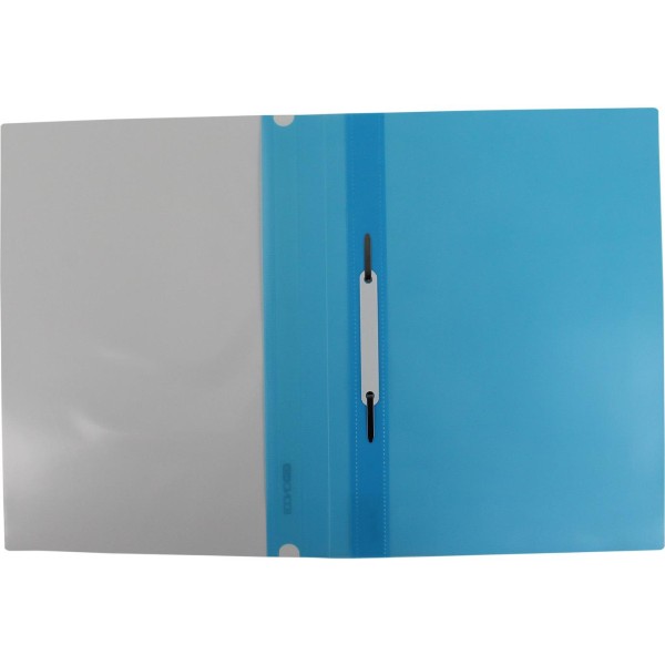 Папка-швидкозшивач Economix А4 без перфорації глянцева прозорий верх блакитна (10) (300) E31511-11