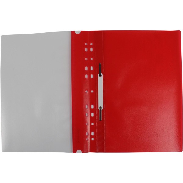 Папка-швидкозшивач Economix Light A4 з прозорим верхом, з перфорацією, апельсин, червона (10) (300) F38504-03