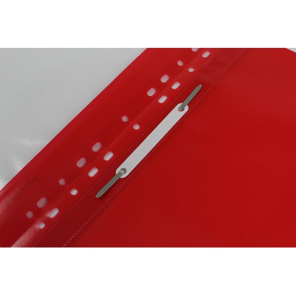 Папка-швидкозшивач Economix Light A4 з прозорим верхом, з перфорацією, апельсин, червона (10) (300) F38504-03