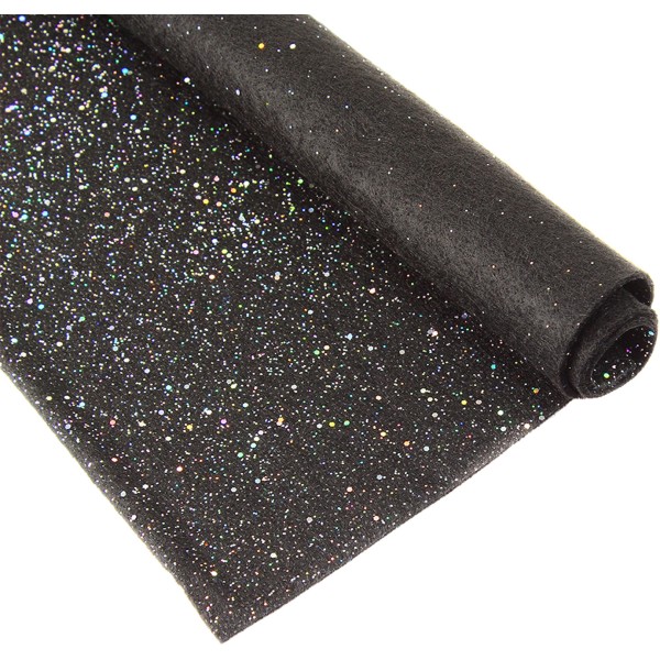 Фетр м'який з глітером Santi 21х30 см чорний (10) 741818