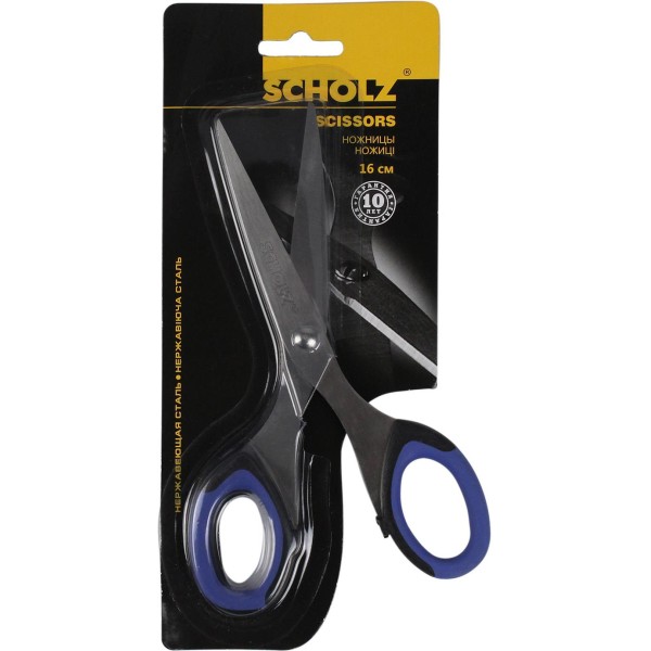 Ножиці офісні Scholz 16см, ергономічні гумові ручки (12) 4244 / 04040450