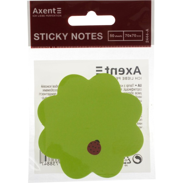 Блок для заміток з липким шаром Axent Flower 70х70 мм 50 аркушів 2444-05-A
