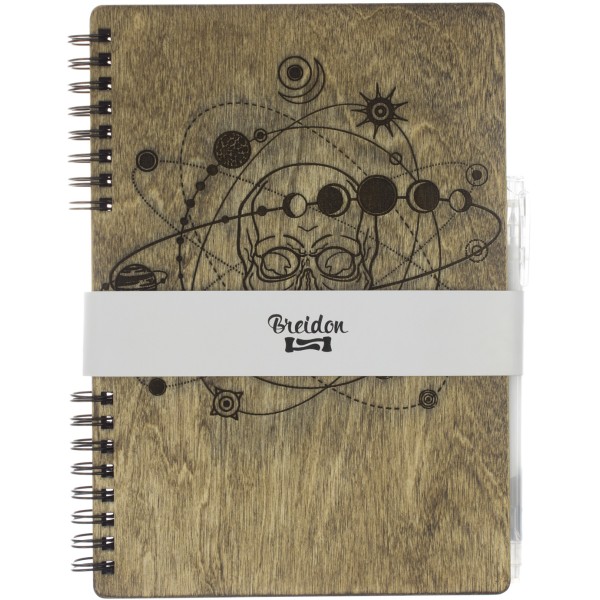 Блокнот A5 дерев'яний Skull Breidon