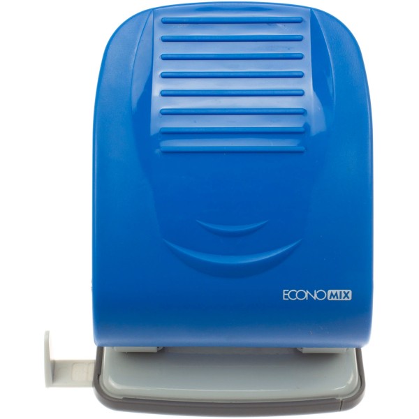 Дирокол Economix 40 аркушів , з лінійкою, пластиковий синій E40136