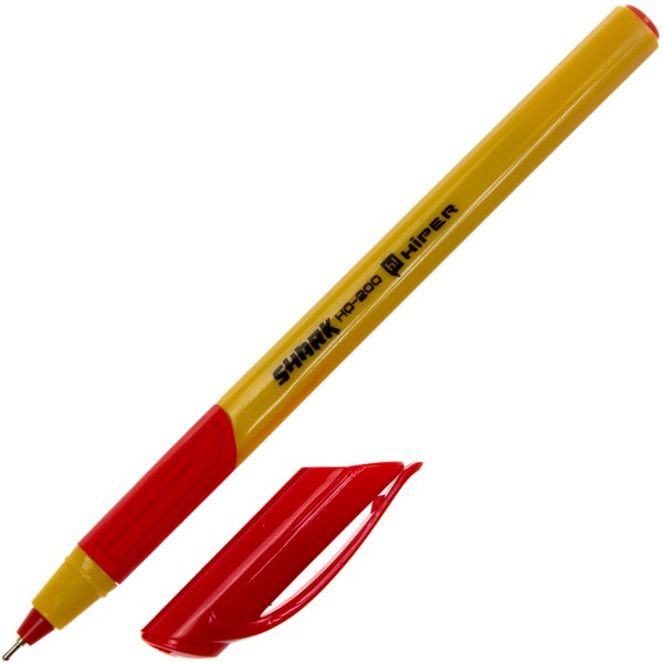 Ручка масляна кулькова Hiper Shark 0,7 мм червона (10) (100) (1000) HO-200