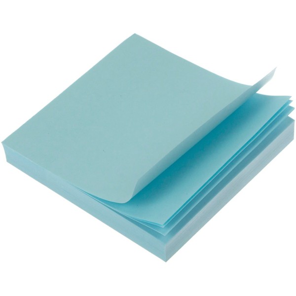 Блок для заміток з липким шаром 75х75 мм 100 аркушів блакитний Economix (12) E20932-11