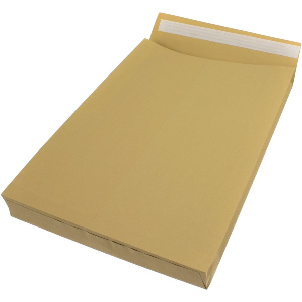 Конверт поштовий з розширенням В4 (0+0) крафт самосклеювальний 250х353мм (20) 391157