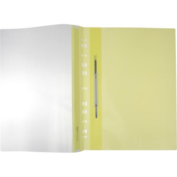 Папка-швидкозшивач Economix A4, з прозорим верхом, з перфорацією, глянцева, жовта (10) (300) E31510-85