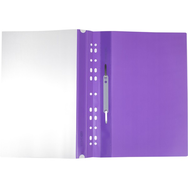 Папка-швидкозшивач Economix A4, з прозорим верхом, з перфорацією, глянцева, лавандова (10) (300) E31510-88