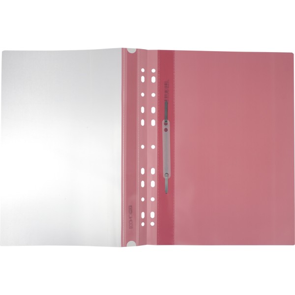 Папка-швидкозшивач Economix A4, з прозорим верхом, з перфорацією, глянцева, рожева (10) (300) E31510-89