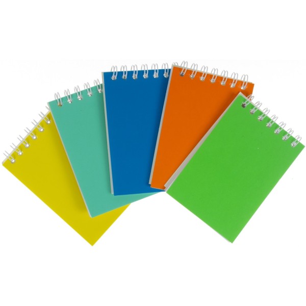 Блокнот на пружині А7 картонна обкладинка 40 аркушів без ліновки Рюкзачок УФ-лак флуоресцентний (20) ЗП-23