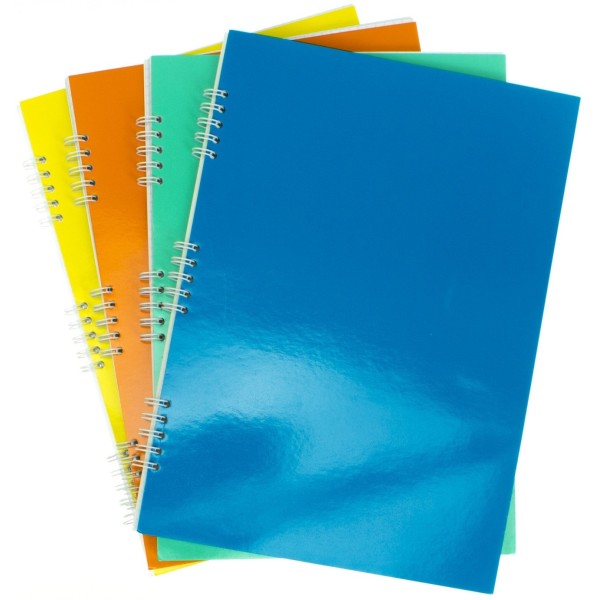 Зошит на пружині А4 80 аркушів клітинка картонна обкладинка УФ-лак флуоресцентний Рюкзачок (8) ЗП-22 