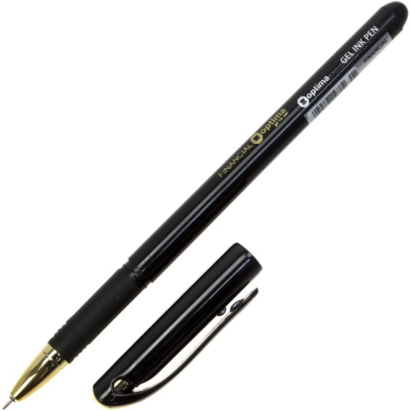 Ручка гелева Optima Finantial 0,5мм чорна (12) (144) O15637-01