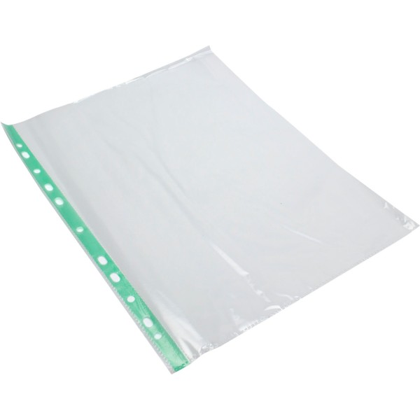 Файл А4+ Optima Lux глянцевий із зеленою стрічкою 100шт в пачці (20 пачок/ящик) O35108-04