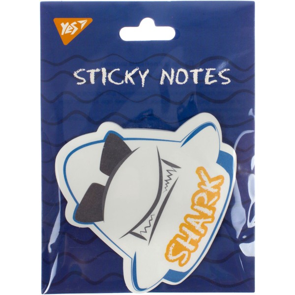 Блок для заміток з липким шаром фігурний 104х93 мм 40 аркушів Yes Shark 170250