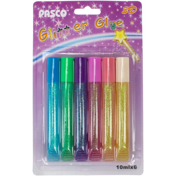 Клей з блискітками 10 мл 6 шт F-004-1 (24)(144)