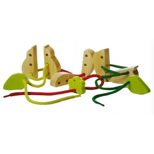 Игрушка деревянная Развивающая игра-вязанка Фрукты Cubika 14811