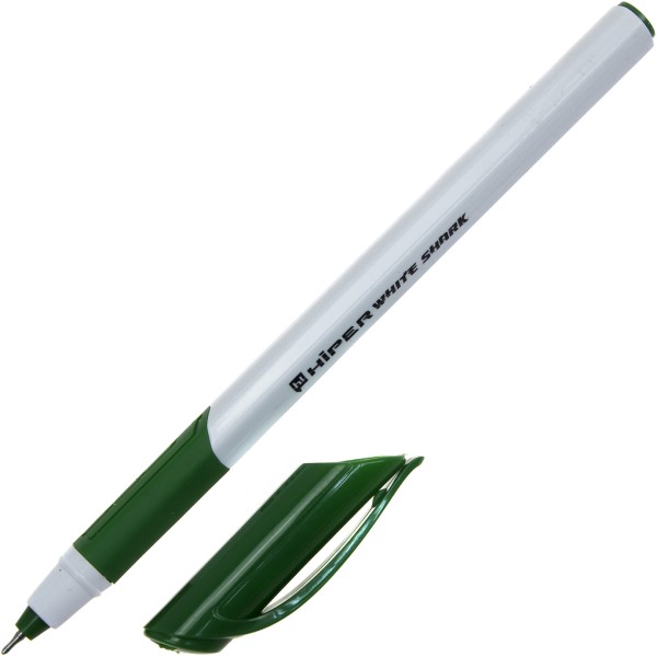 Ручка гелева Hiper White Shark 0,6 мм зелена (10) (100) HG-811
