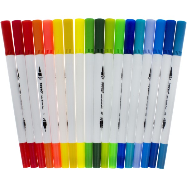 Фломастери двосторонні Joyko 36 кольорів пензлик/лінер (1) (8) CLP-39/3142