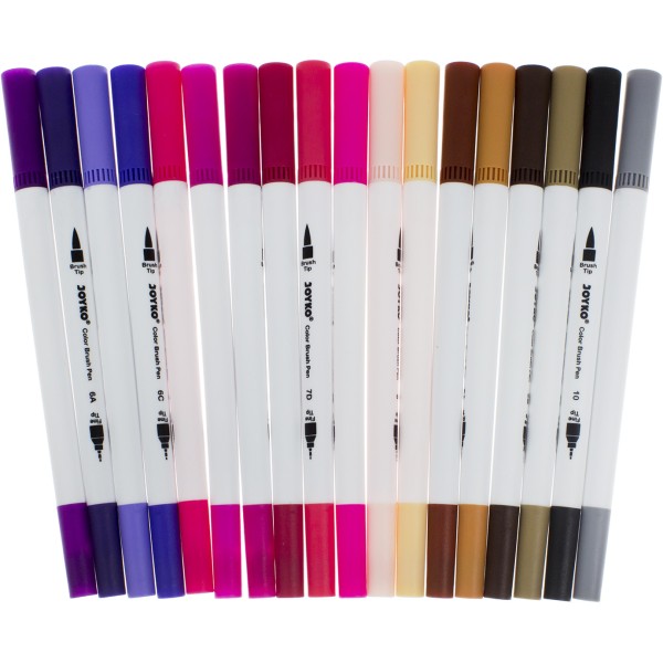 Фломастери двосторонні Joyko 36 кольорів пензлик/лінер (1) (8) CLP-39/3142