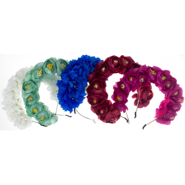 Веночек ручной работы Цветы ткань ассорти