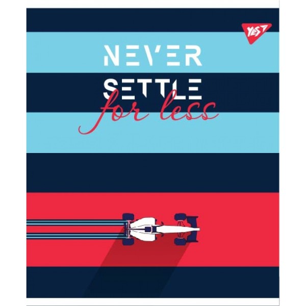 Тетрадь A4 48 листов клетка Yes Never Settle иридиум софт-тач 764418 