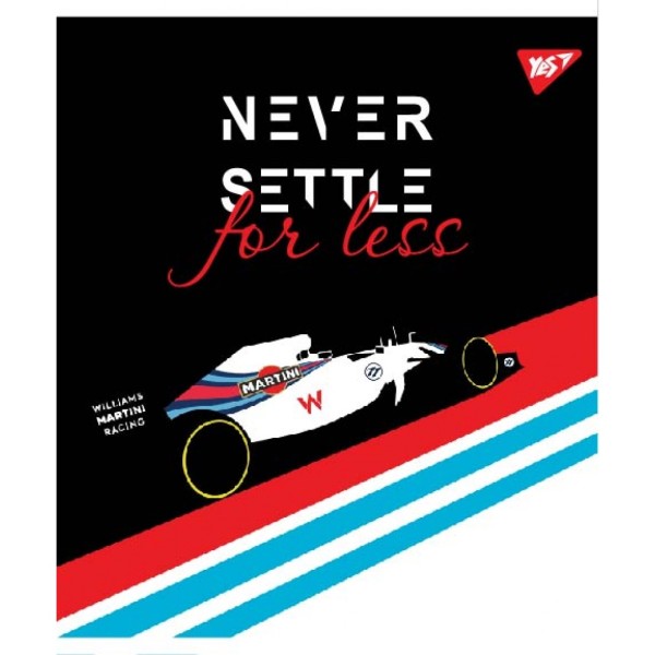 Тетрадь A4 48 листов клетка Yes Never Settle иридиум софт-тач 764418 