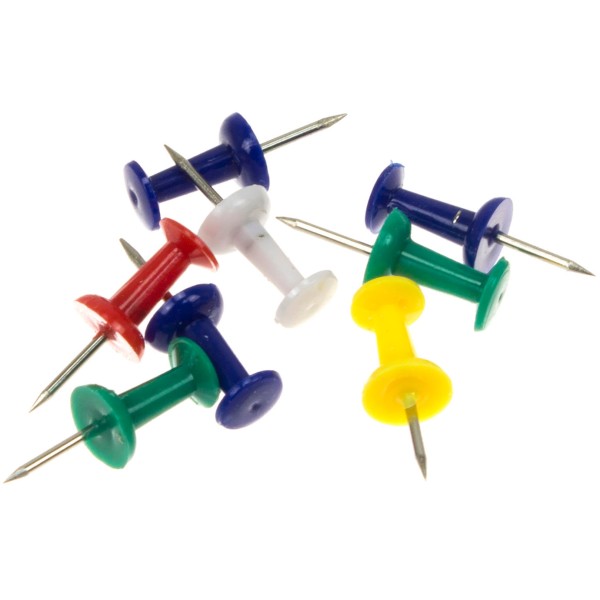 Кнопки-гвоздик Economix Бочка 36 шт кольорові (10) (500) E41102