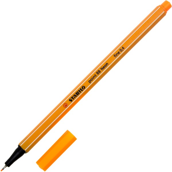 Файнлайнер Stabilo 88 0,4 мм neon orange/оранжевый неоновый (10) 054