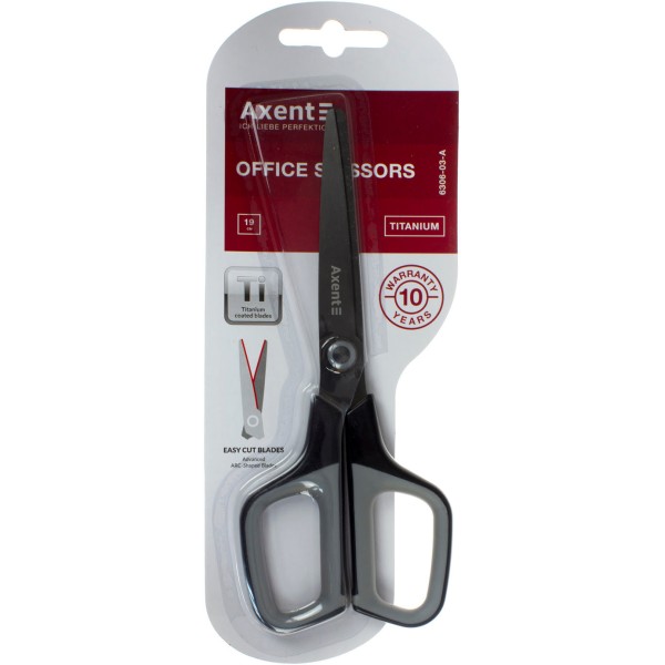Ножницы офисные Axent Titanium 19 см графитно-серые (12) 6306-03-A