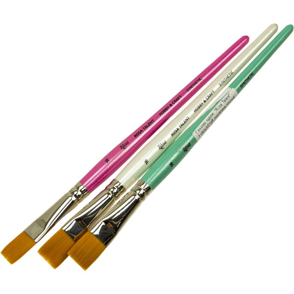 Кисточка художественная Rosa Talent Hobby&Craft синтетика плоская 16, к.р. (12) 8143  