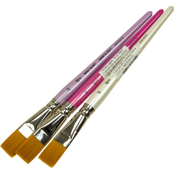 Пензлик художній Rosa Talent Hobby&Craft синтетика плоский,к.р.8150 (12) 20,