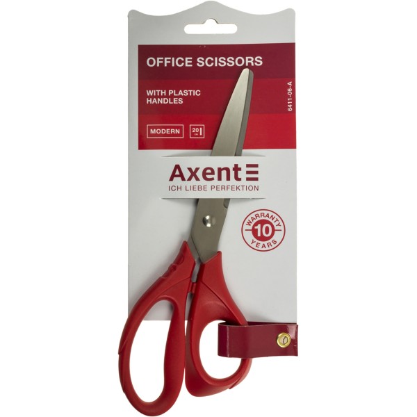  Ножницы офисные Axent 20 см Modern красные (10) №6411-06-А