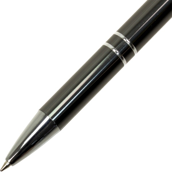 Ручка автоматична кулькова Economix HIT синя, металева, колір корпусу графіт (50) (500) E10307-10