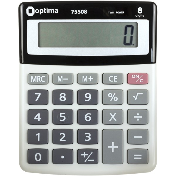  Калькулятор Optima 8-розрядний 134х107х34мм (1) (20) №O75508
