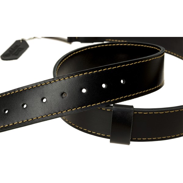 Ремінь чоловічий чорний лак M 120 см Breidon  