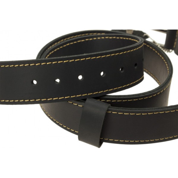  Ремінь чоловічий чорний лак XL 135 см Breidon