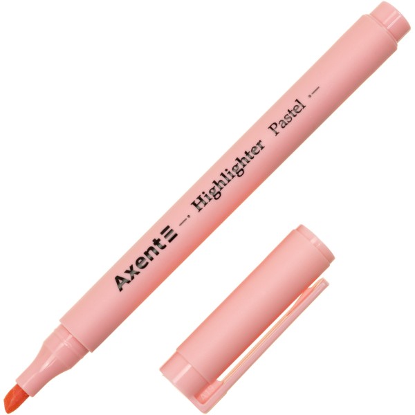  Текстмаркер Axent клиновидний Highlighter Pastel 2-4 мм рожевий (12) (144) №2533-10-A