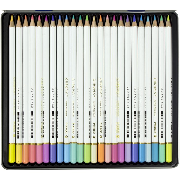 Олівці кольорові 24 кольори Marco Chroma металева коробка (6) (36) 8550-24TN/1329