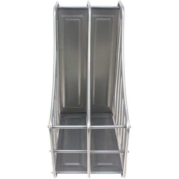 Лоток вертикальний сітка на 2 відділення металевий срібло (12) 2537-S