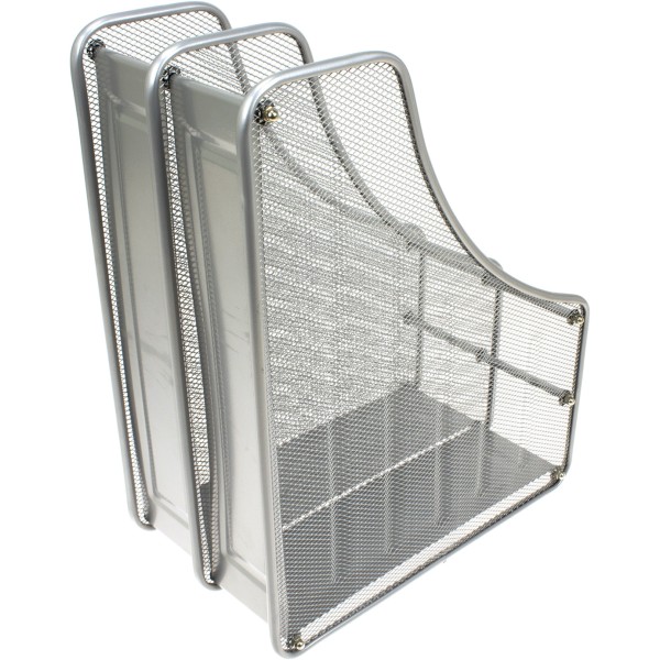 Лоток вертикальний сітка на 2 відділення металевий срібло (12) 2537-S